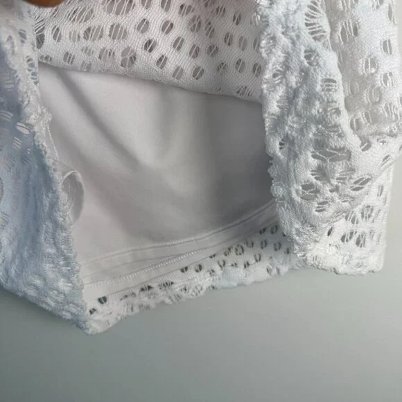 Lilly Pulitzer Top Matteo One Shoulder Lace Resort Sea Urchin White Sz Sm - Picture 6 of 6